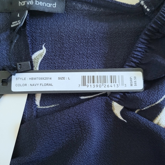 Harve Benard Navy🇺🇲 Floral💐 Top - NWT - Picture 13 of 13